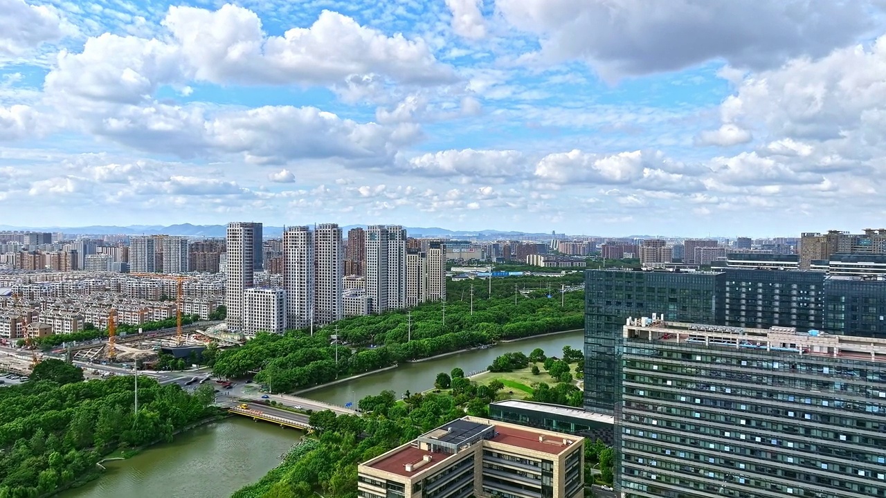 宁波城市天际线风景鸟瞰图视频素材