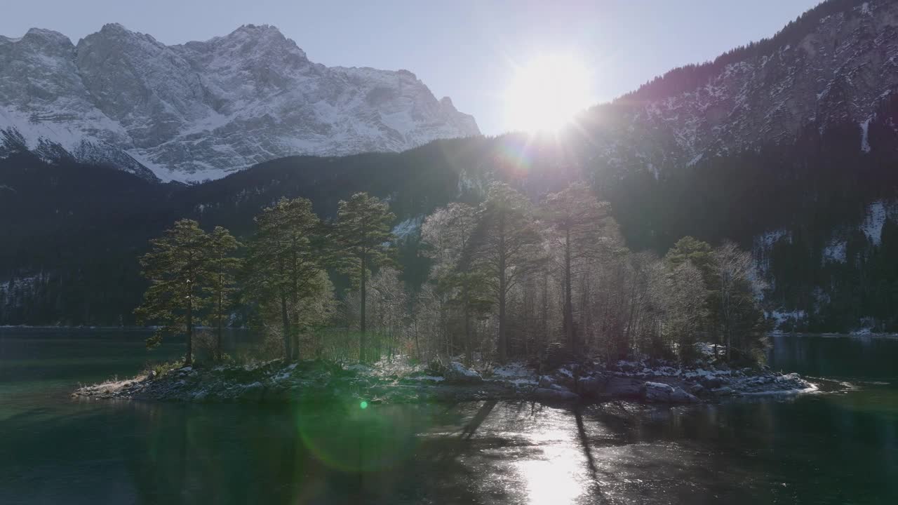 巴伐利亚冬季的Eibsee湖视频素材