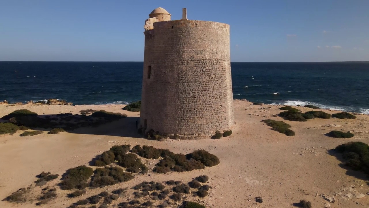 西班牙伊比沙岛的Torre de ses Portes视频下载