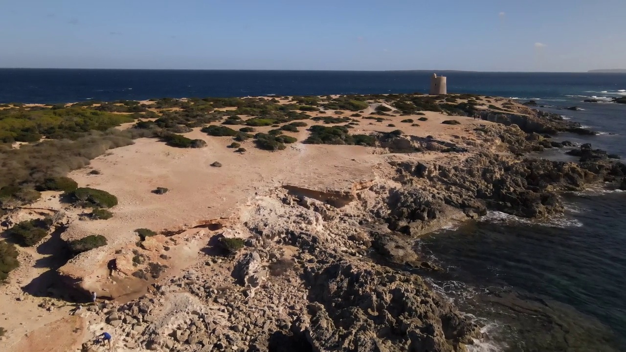 西班牙伊比沙岛的Torre de ses Portes视频下载