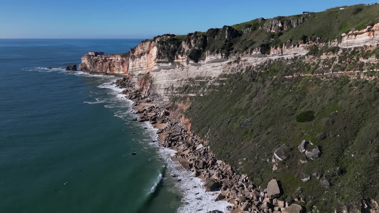 葡萄牙的纳扎雷海滩视频素材