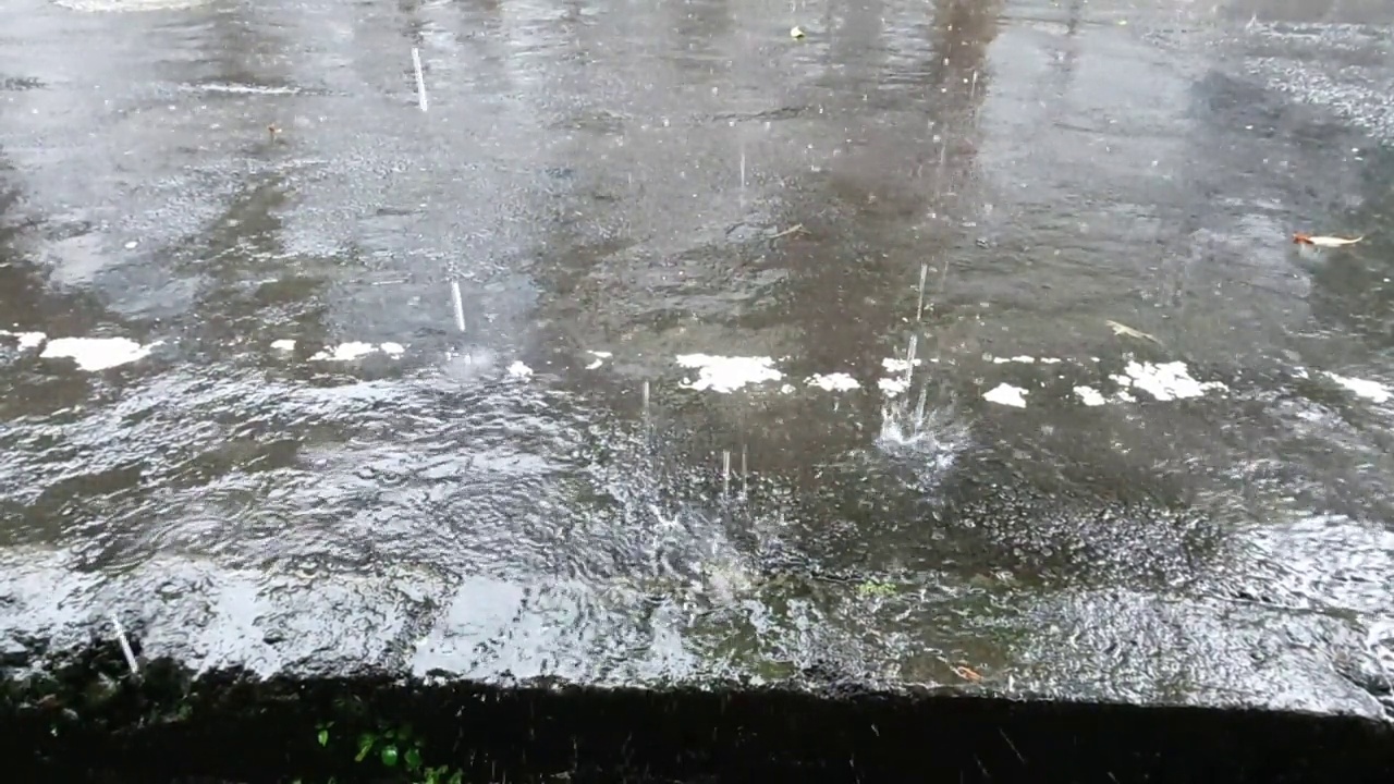 视频在路上下着雨。视频下载