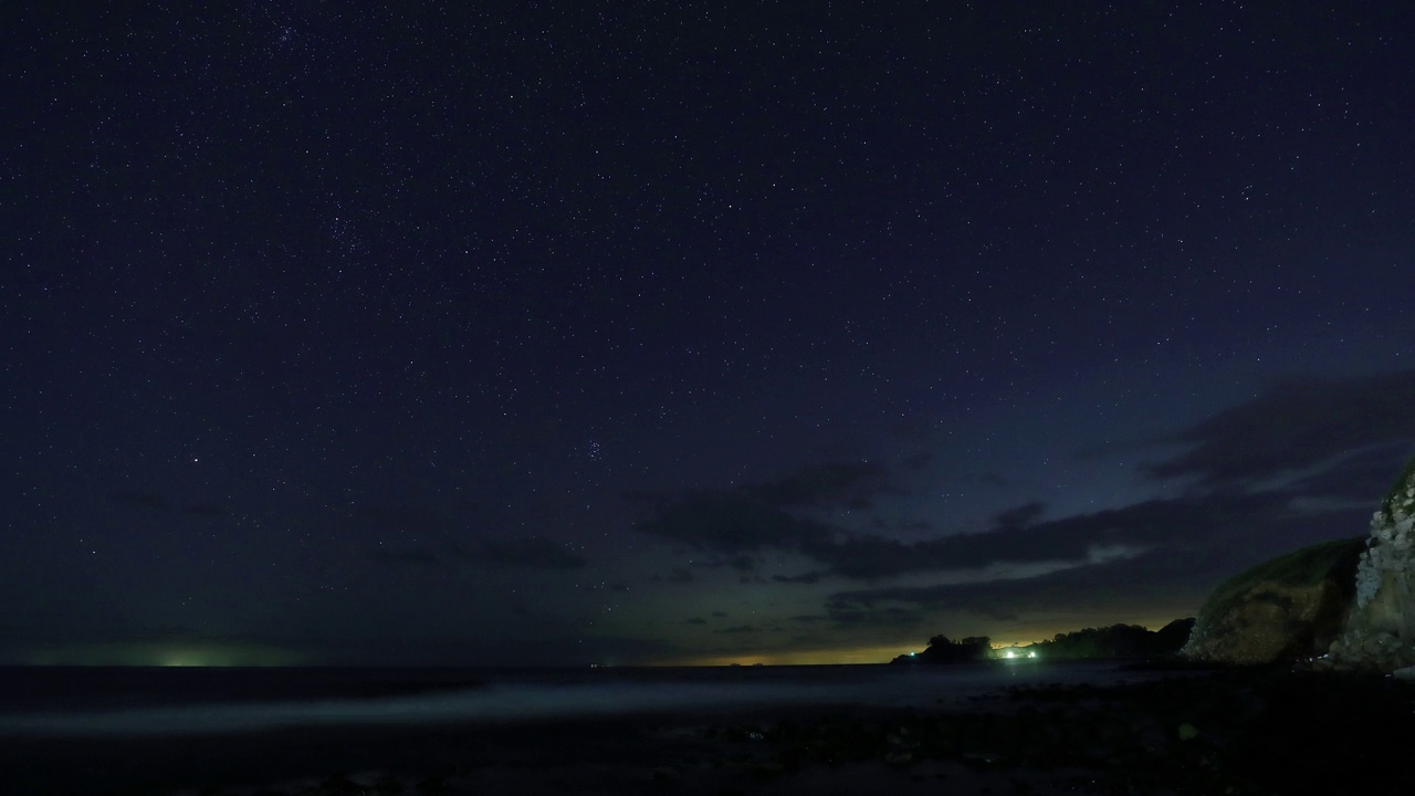 日本Kuyoshihama的海上星空风光视频素材