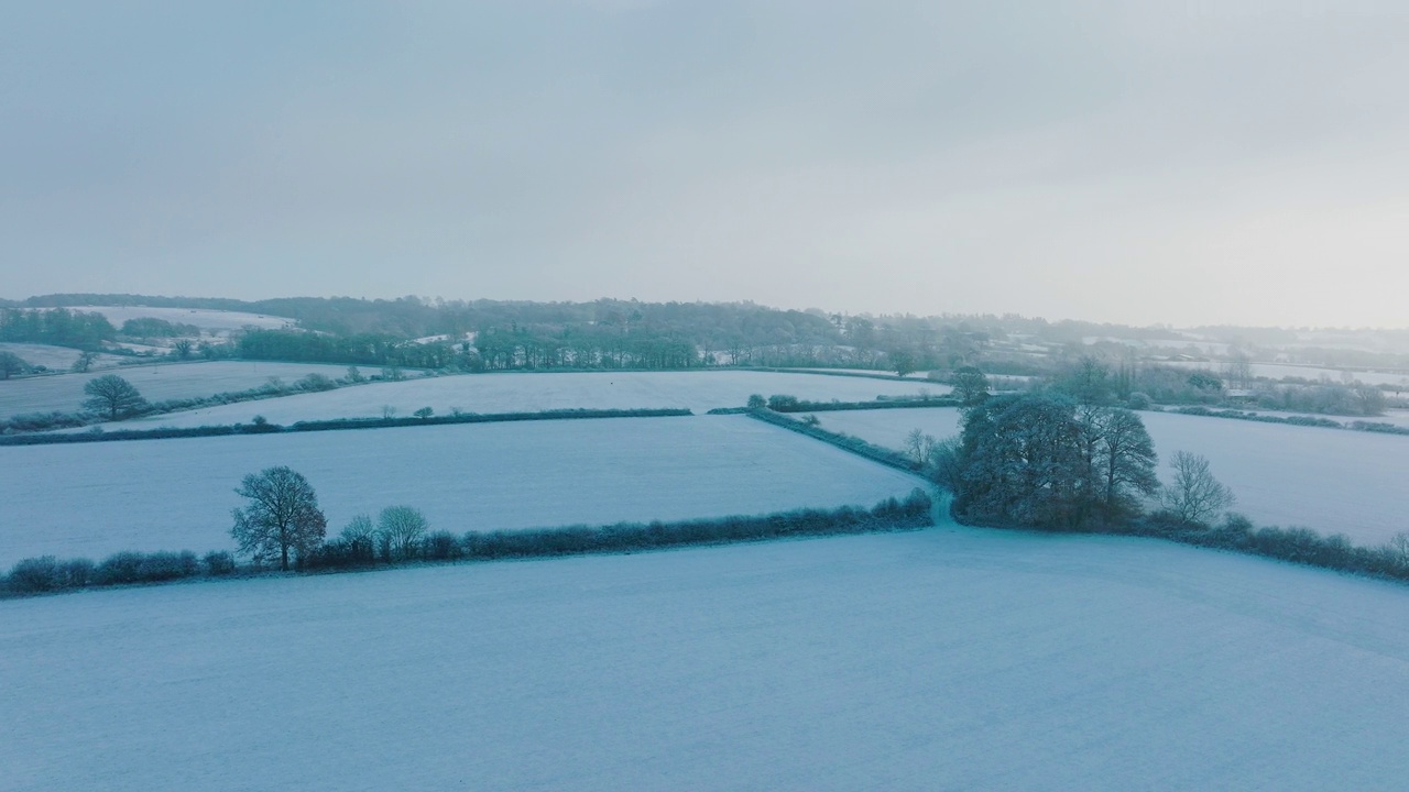 英国的空中雪景视频素材