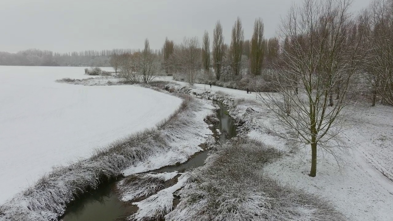 英国的空中雪景视频素材