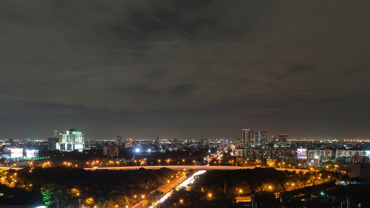 夜景的城市时间流逝视频下载