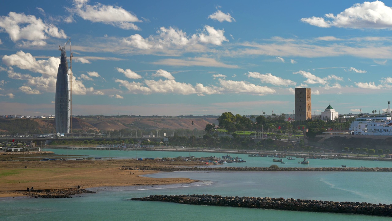 Panoramic of Rabat and Salé buildings视频素材