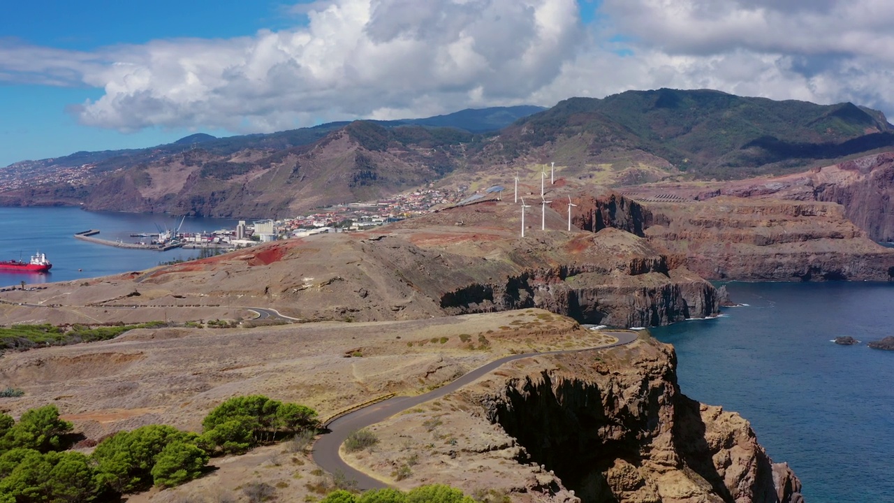 Aerial view of the eatsern part of Madeira, Ponta de São Lourenço视频素材