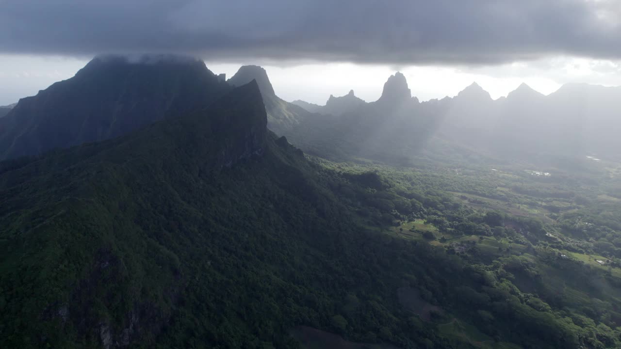 Moorea Moua Puta无人机拍摄概述视频素材