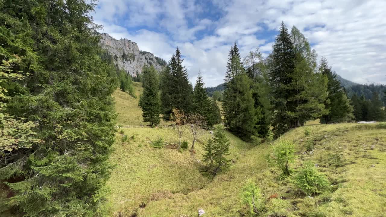 夏季奥地利阿尔卑斯山的美丽山景视频素材