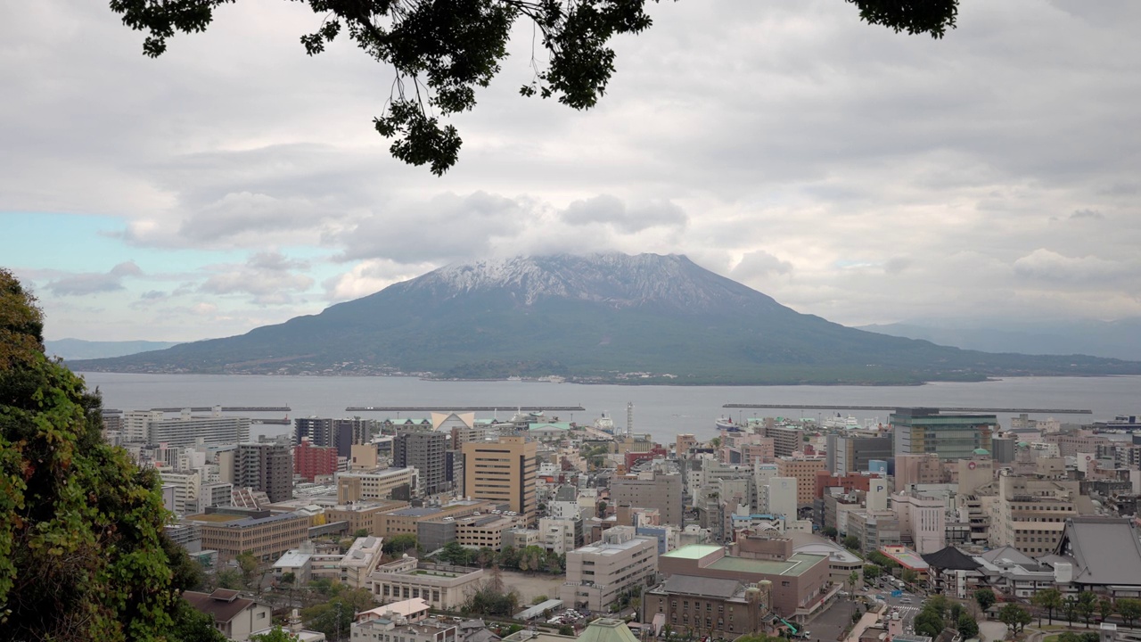 从城山天文台看鹿儿岛的冬天视频素材