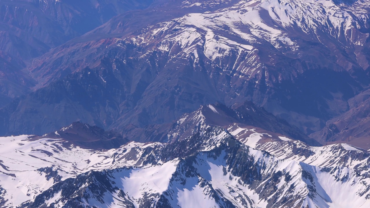 阿根廷阿空加瓜山全景鸟瞰图美洲最高的山视频素材