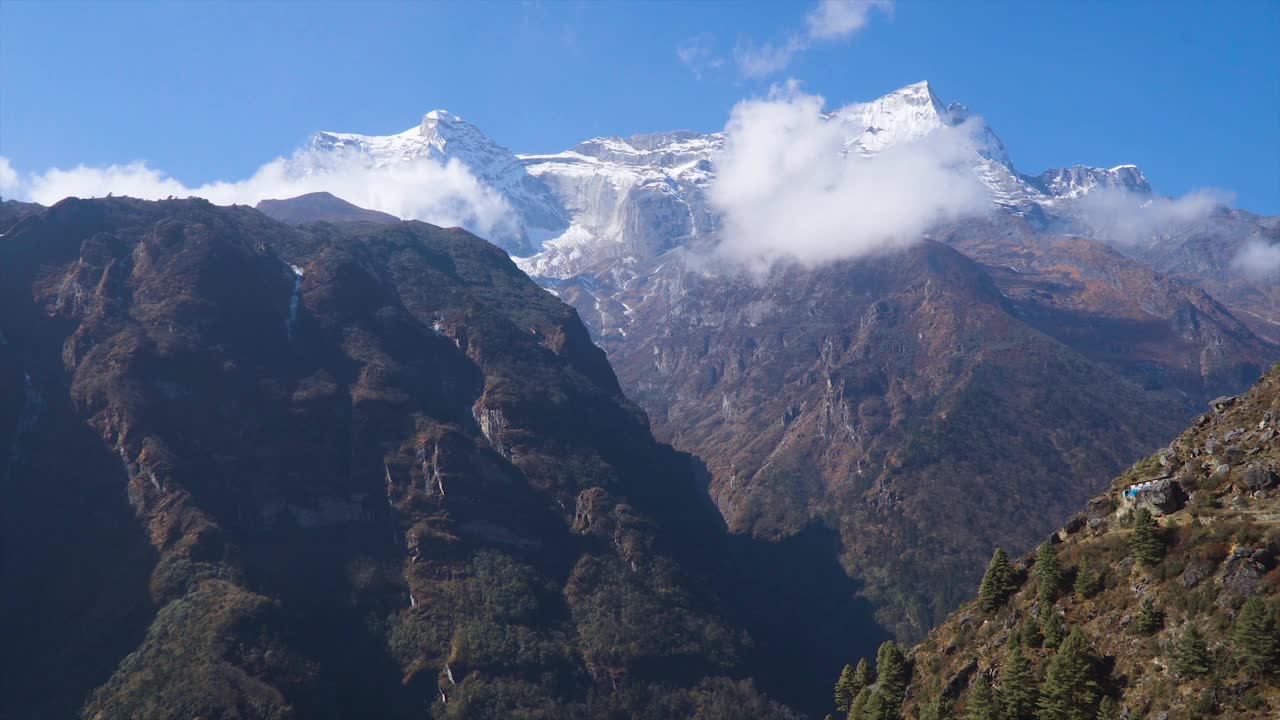 喜马拉雅山脉景观时间流逝视频素材