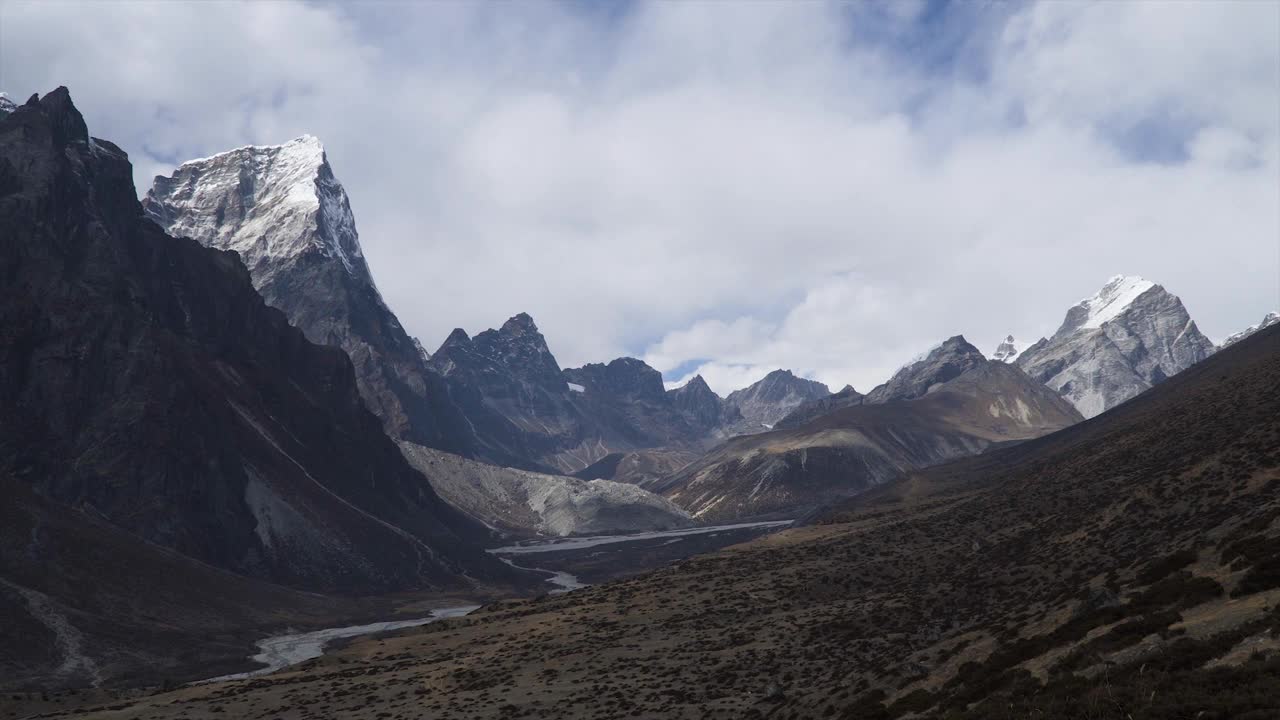 喜马拉雅山脉景观时间流逝视频素材