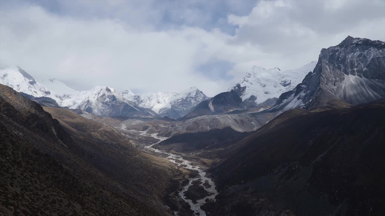 喜马拉雅山脉景观时间流逝视频素材