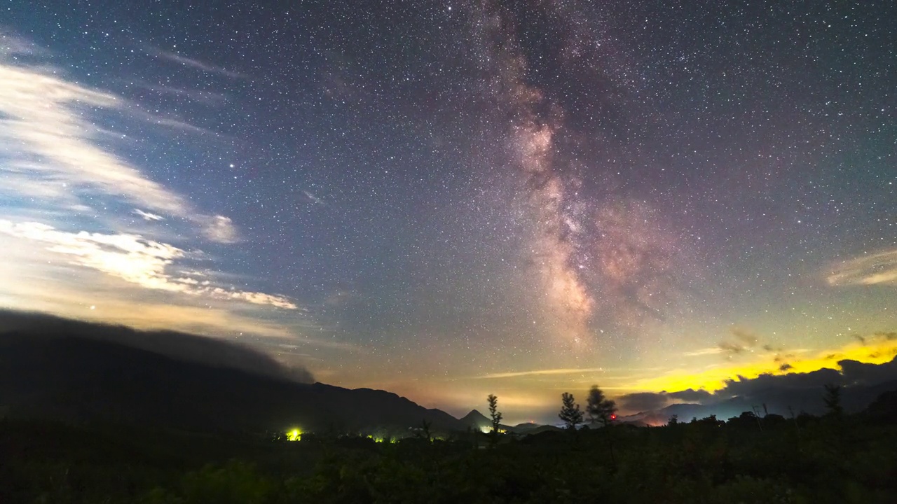 夜空中的银河风景/韩国江原道麟蹄郡视频素材