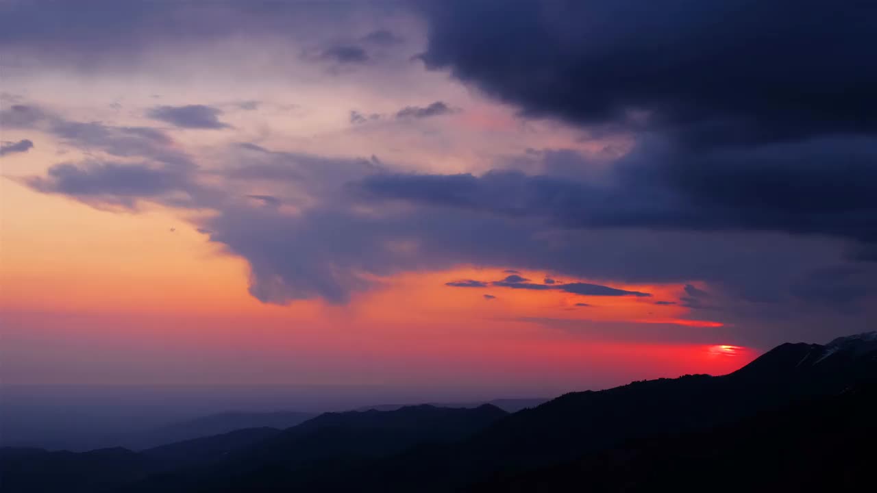 日出，早晨，山，云，太阳视频素材