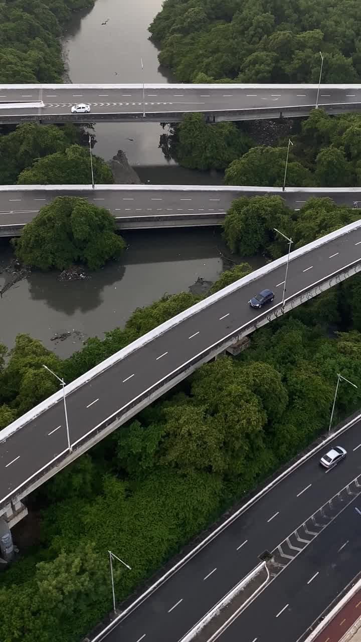 经过累西腓的Mangue高架桥视频素材