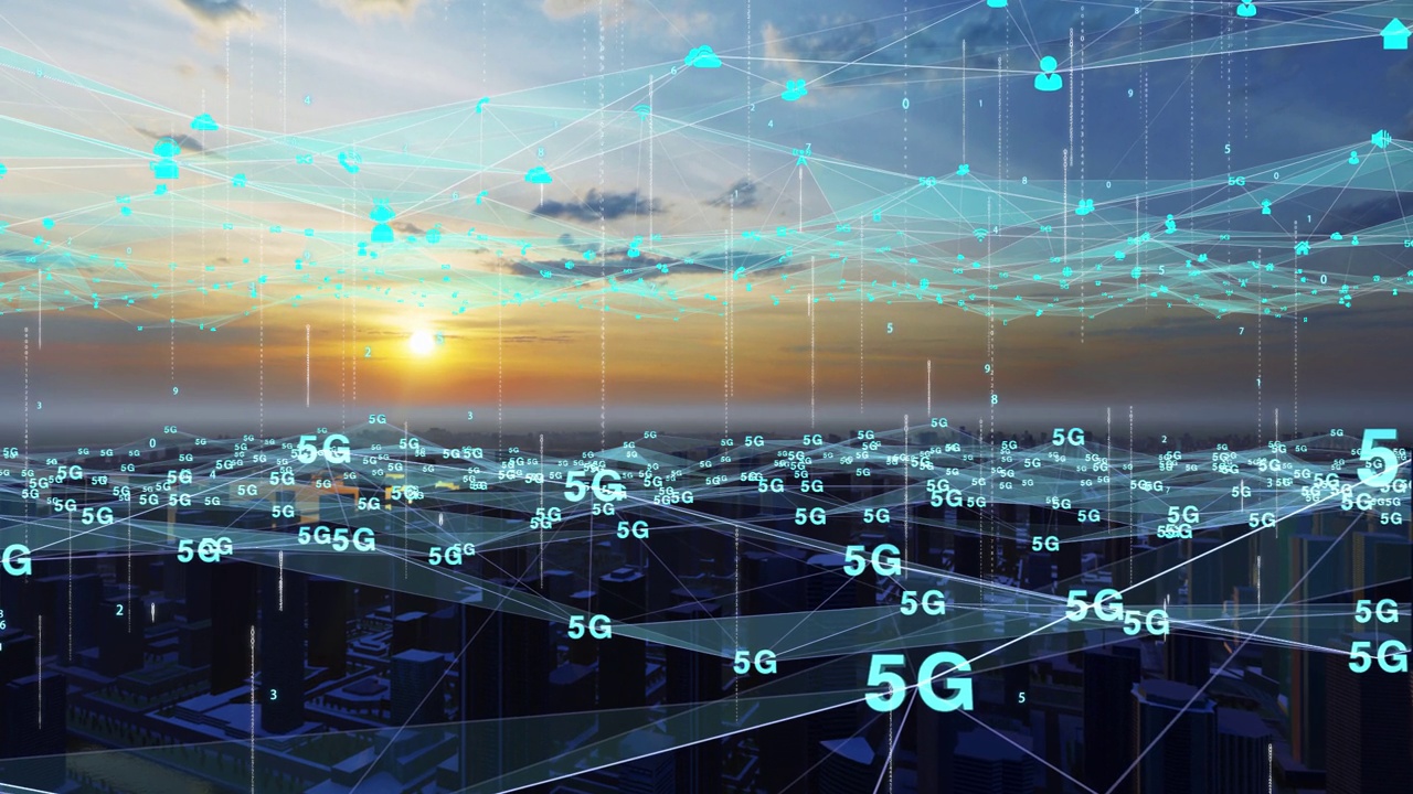 智慧城市和5g无线网络通信概念视频素材