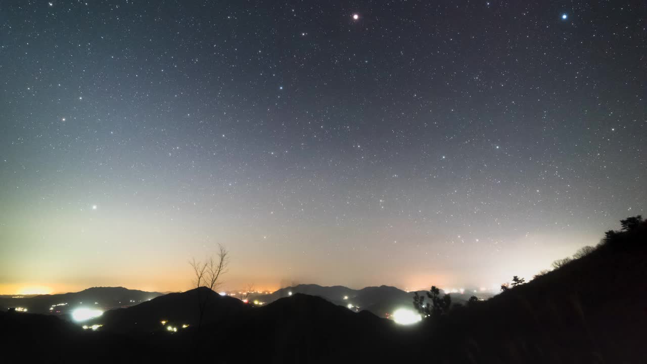 夜空中的银河风景/韩国全罗南道高兴郡视频素材