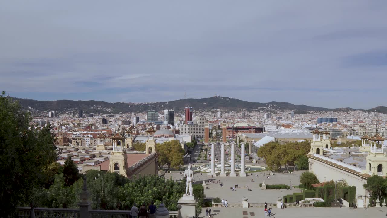 巴塞罗那全景图视频素材