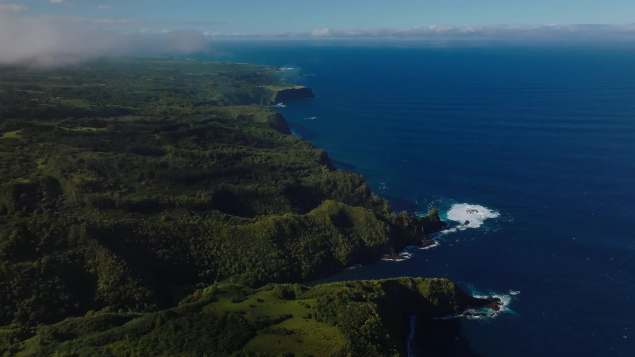 夏威夷毛伊岛热带海水海岸线的鸟瞰图视频素材