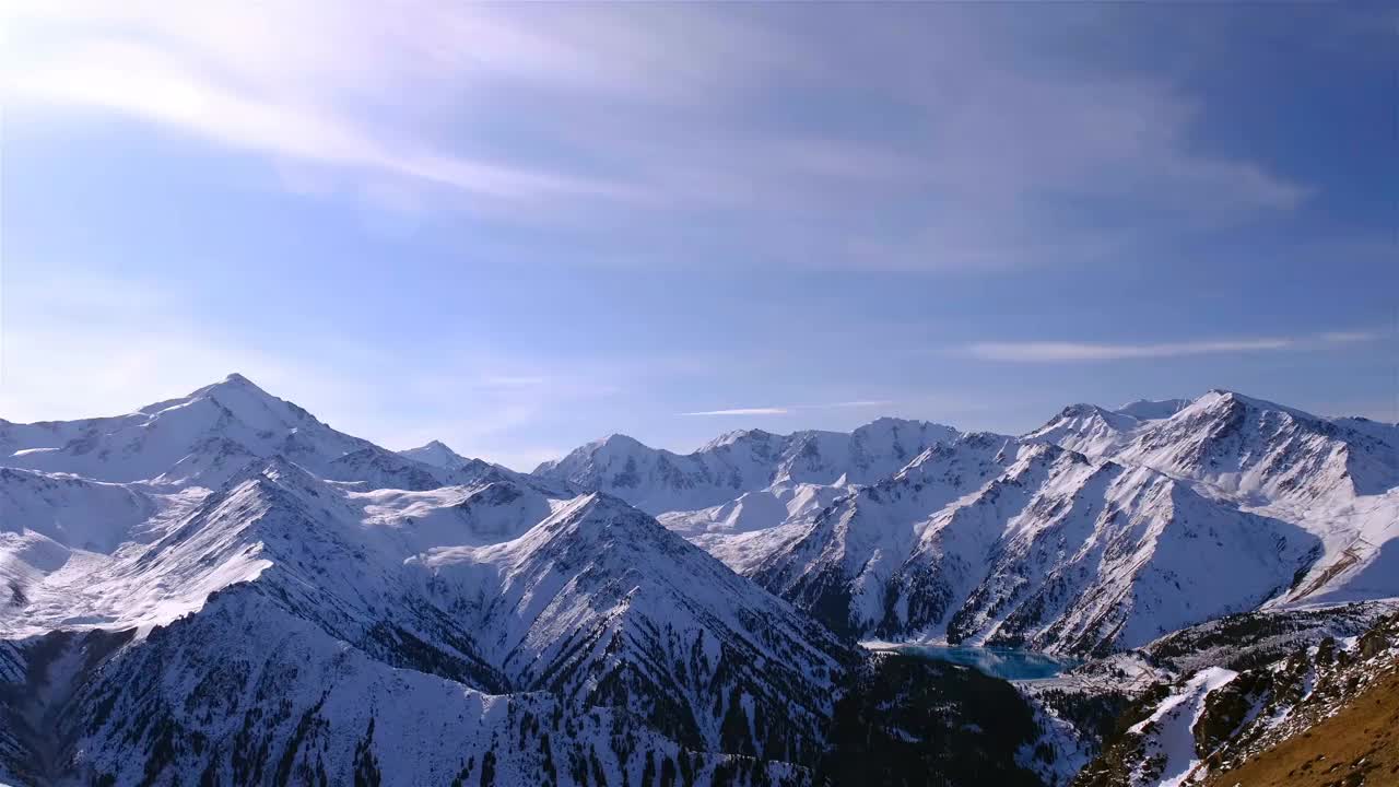 湖冰冬季山云视频素材