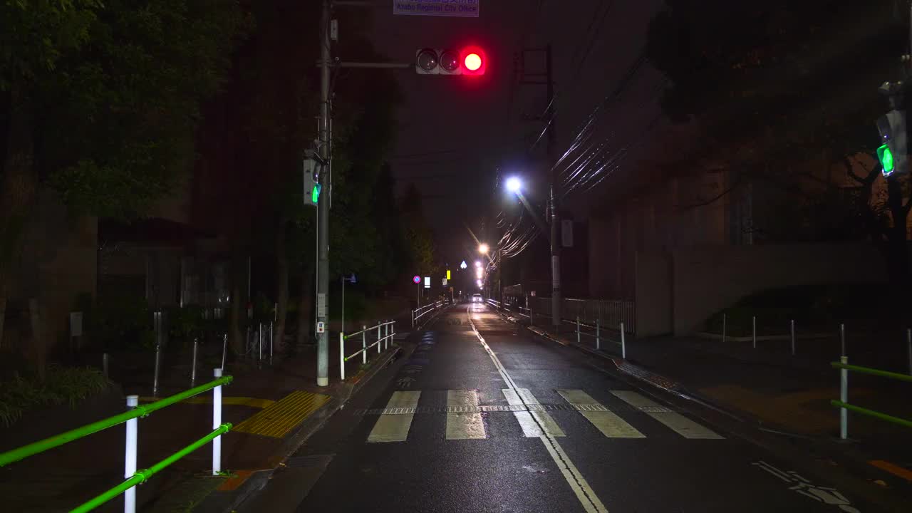 雨夜停在红灯前视频素材