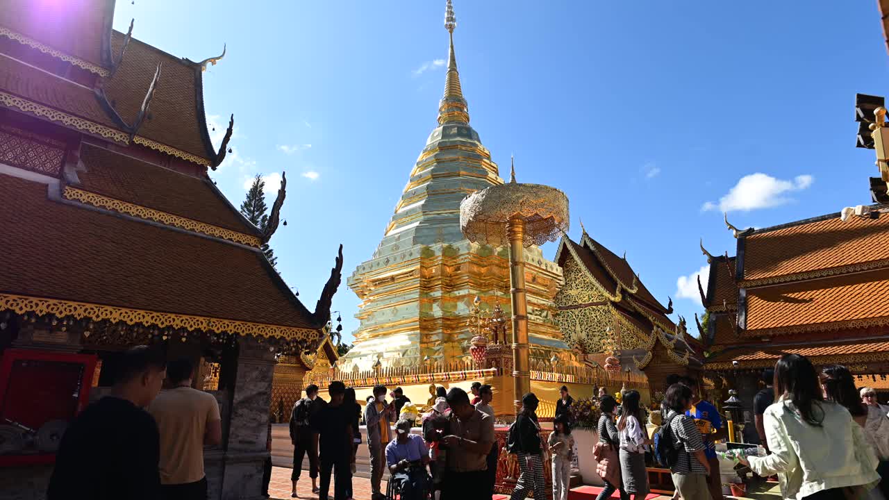 素贴山寺， 清迈 泰国视频素材