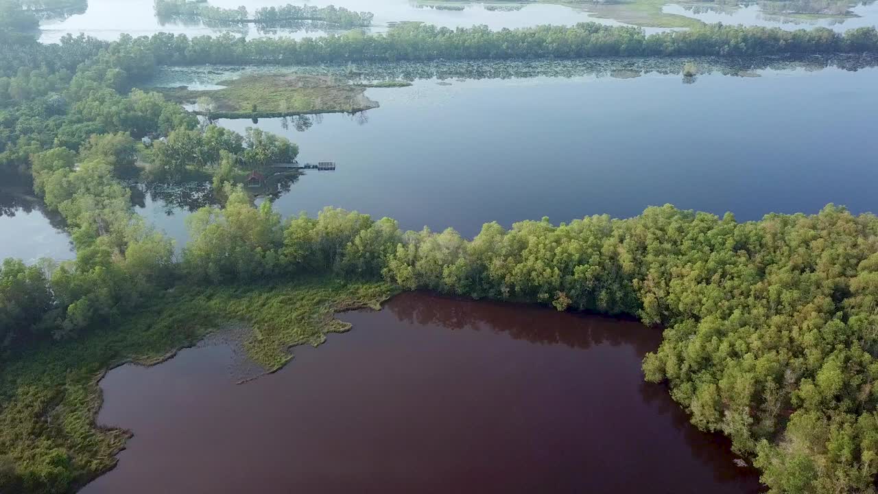 无人机拍摄马来西亚湿地视频素材