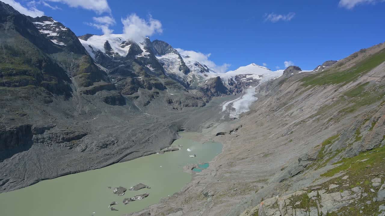 夏季的山脉，奥地利萨尔茨堡Fusch an der Großglocknerstraße大格洛克纳高阿尔卑斯山路视频素材