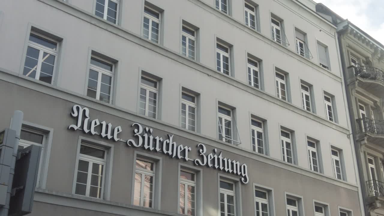 Neue Zürcher Zeitung (NZZ) Office Building Exterior视频素材