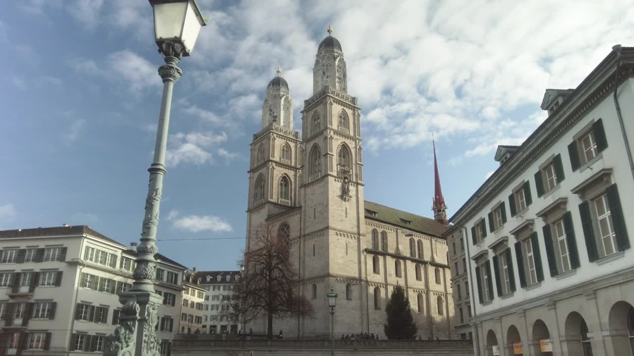 Grossmünster Church Zurich视频素材