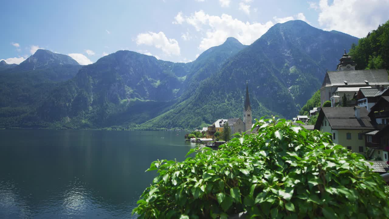 哈尔施塔特全景，奥地利视频素材