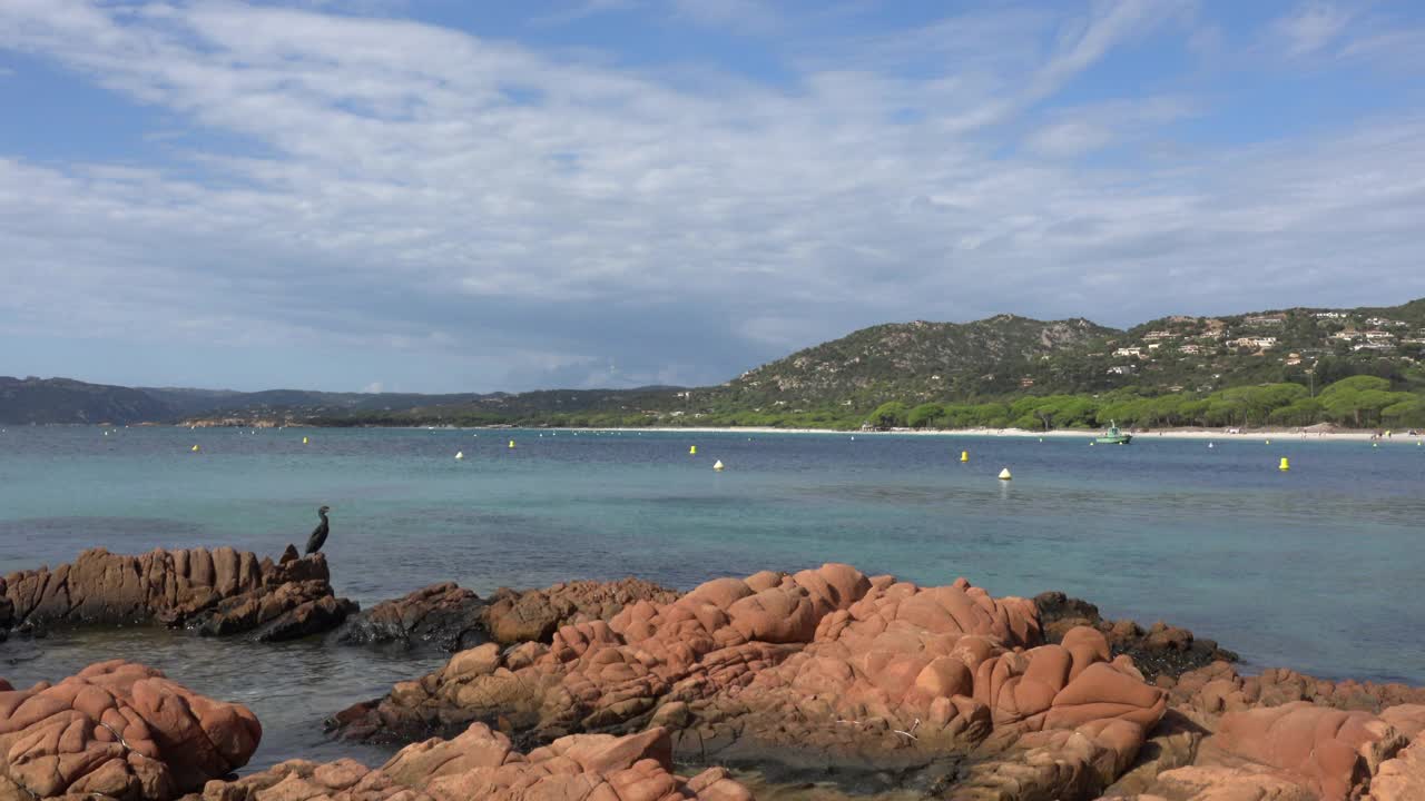 海边的红色岩石视频素材