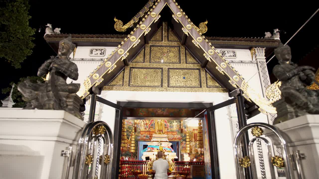 泰国清迈的Chedi Luang寺。视频素材