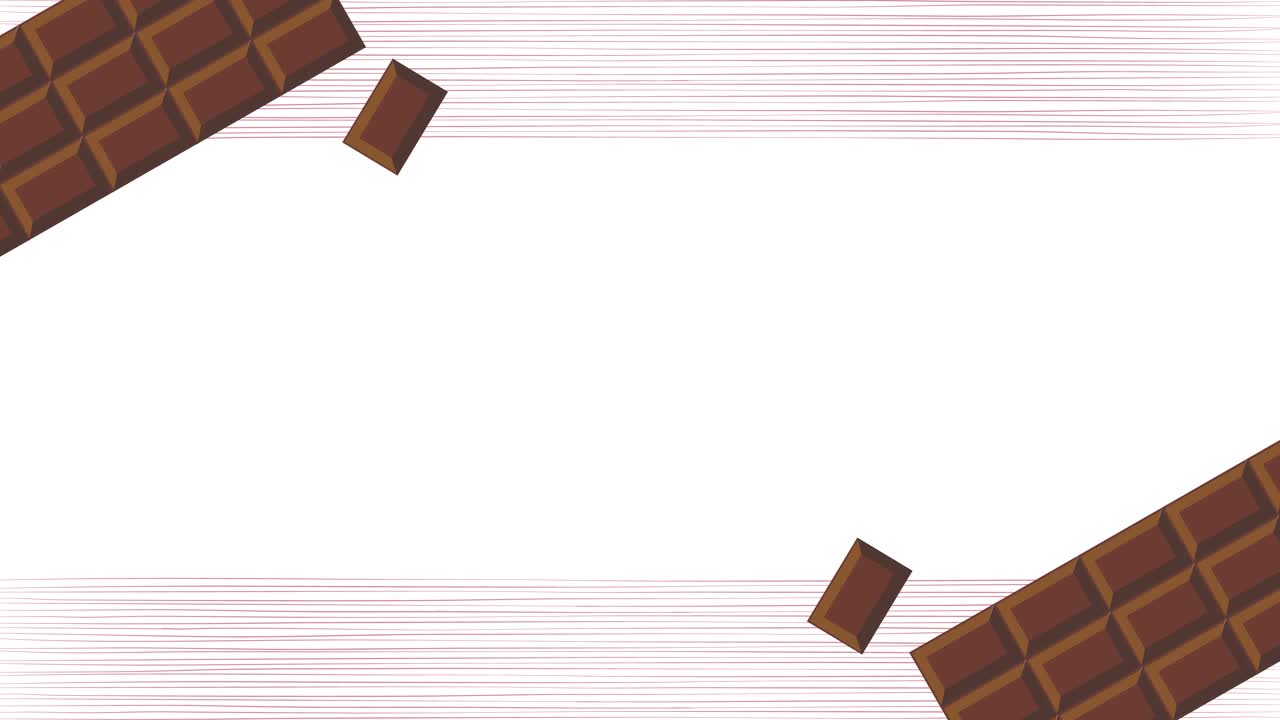 Valentine's Day image background frame animation video of a plate of chocolate and grains of chocolate with hearts floating softly.　Loopable视频素材