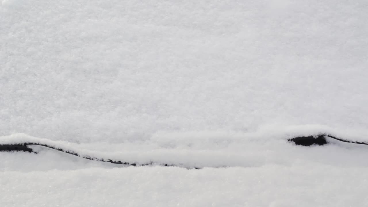 被雪覆盖的挡风玻璃视频素材