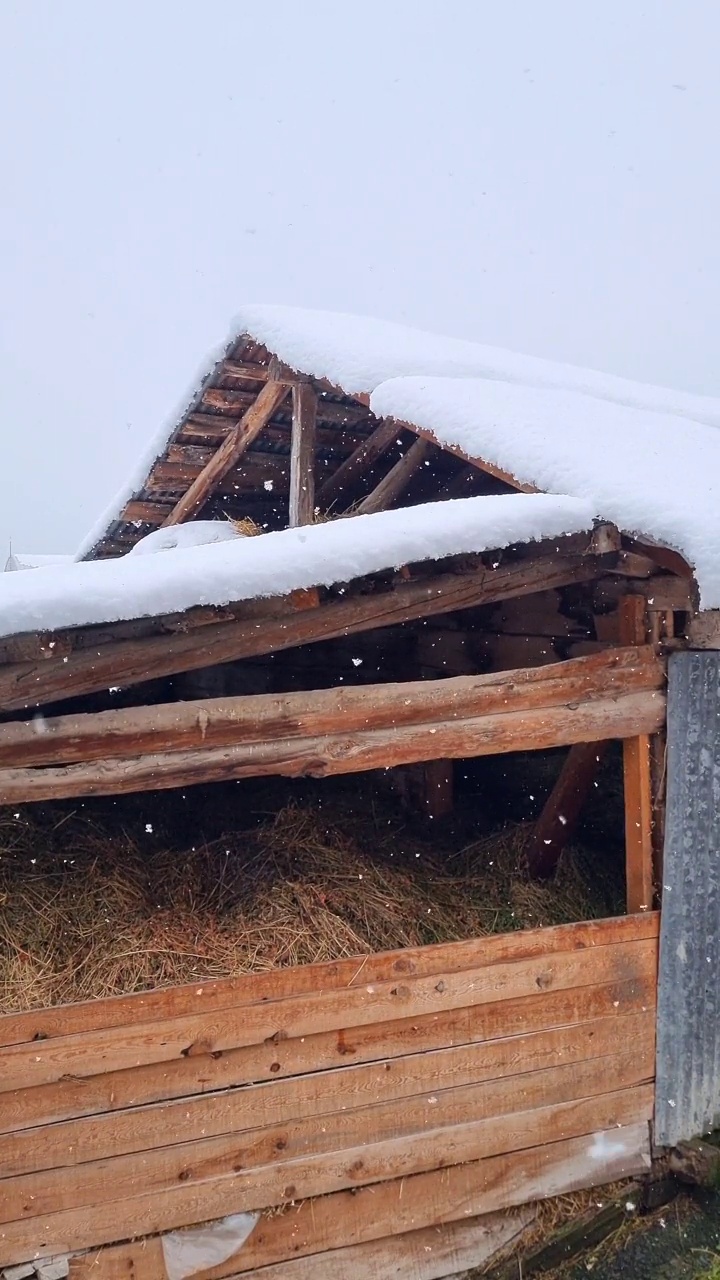 雪中的木屋视频素材