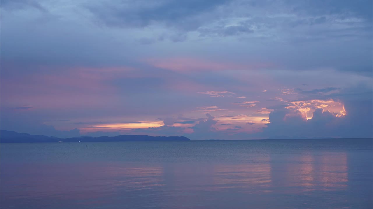 时光流逝，海天黄昏。视频素材