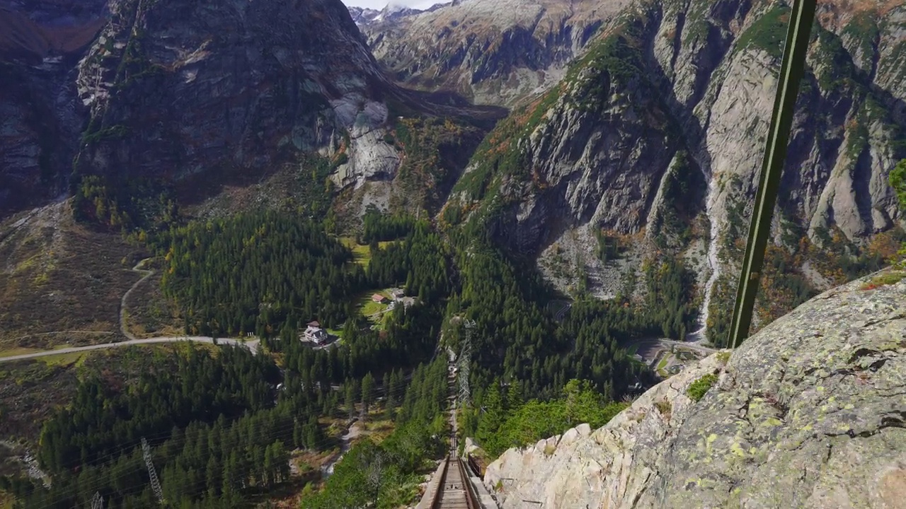 欧洲最陡峭的索道铁路POV视频素材