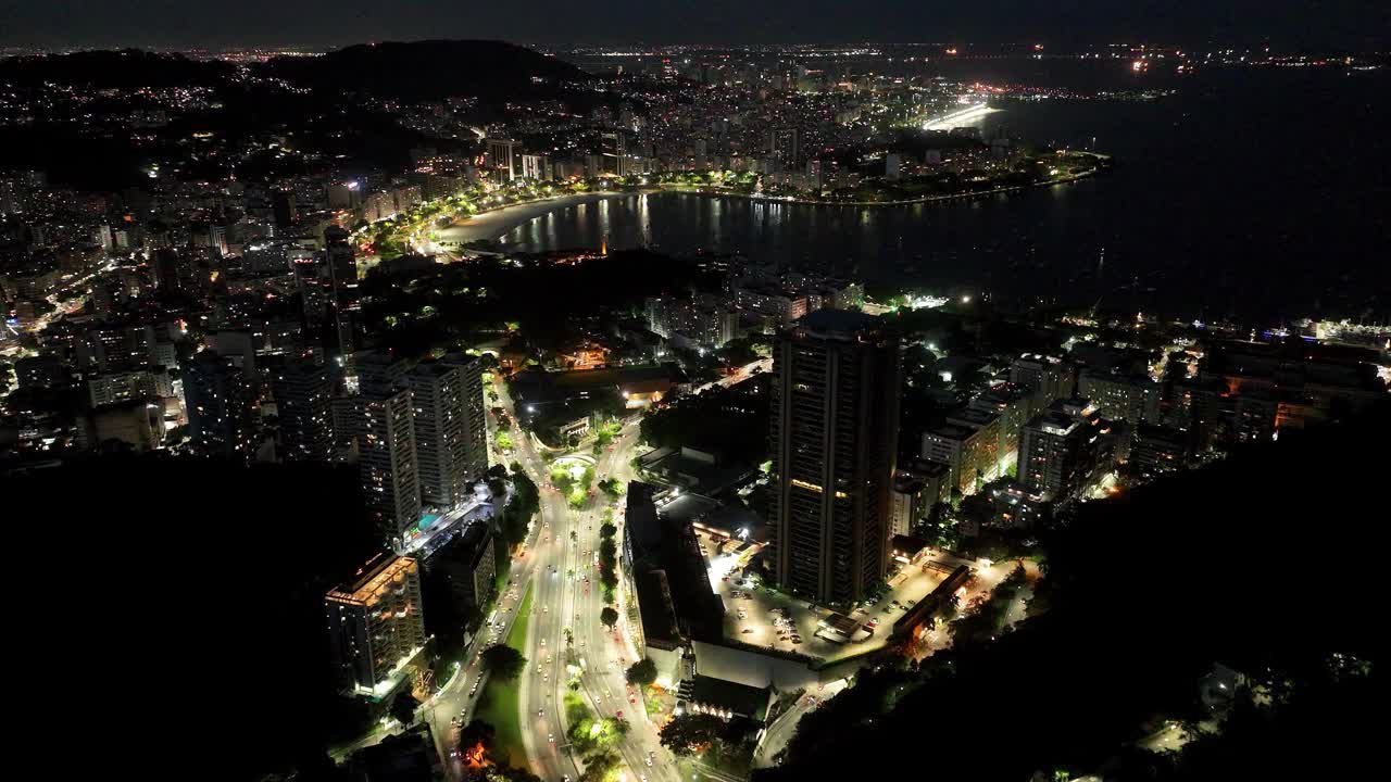 里约热内卢里约热内卢夜晚的巴西。城市旅游地标。视频素材