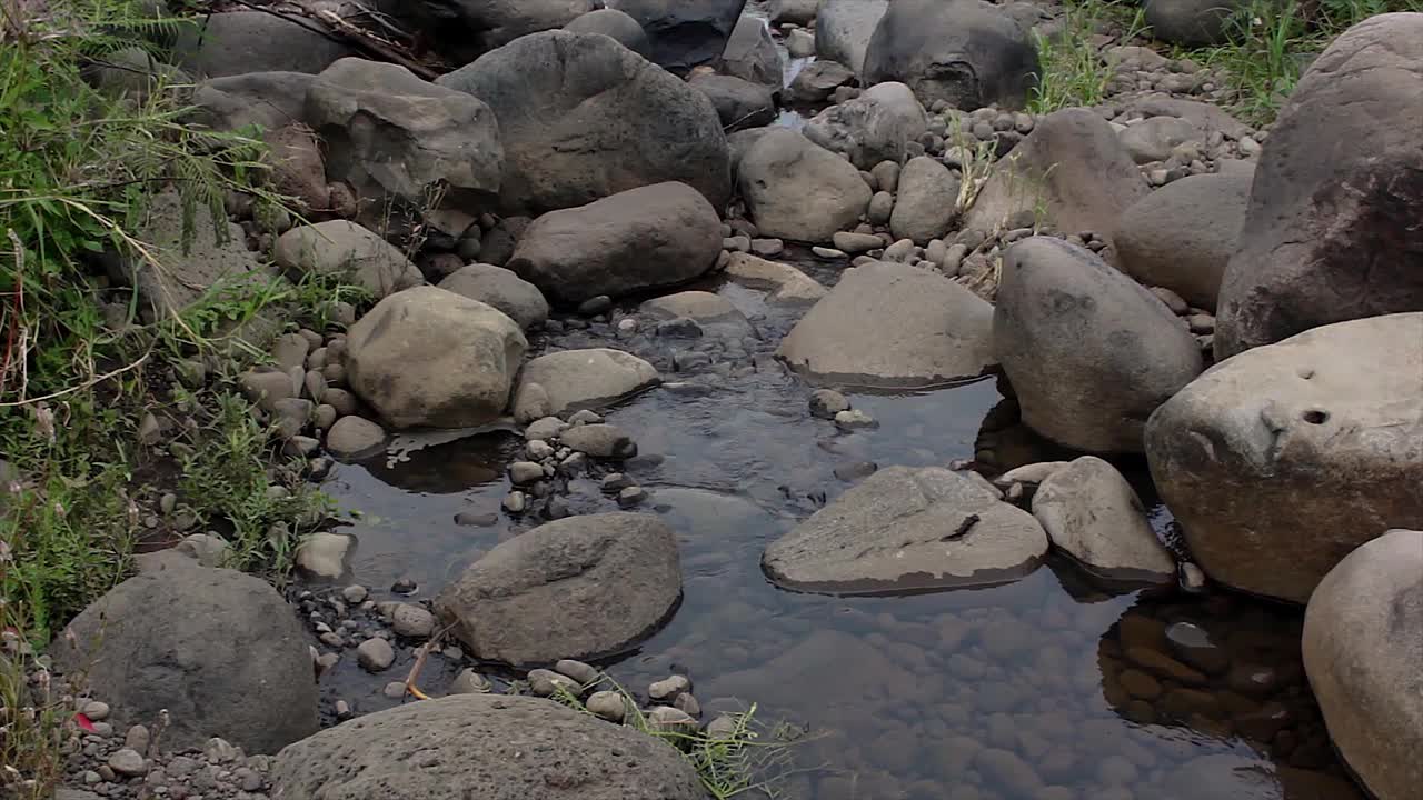 水坝里的河水很小视频素材