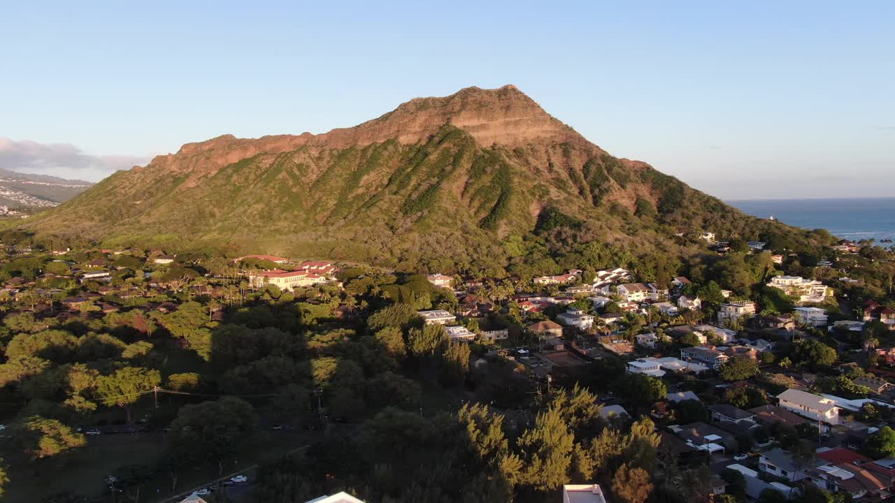 夏威夷檀香山，钻石头火山口的日落视频素材