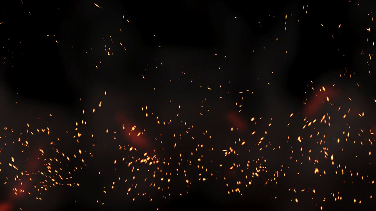 焊接火花和火焰的视频朝着摄像机在黑色背景视频素材