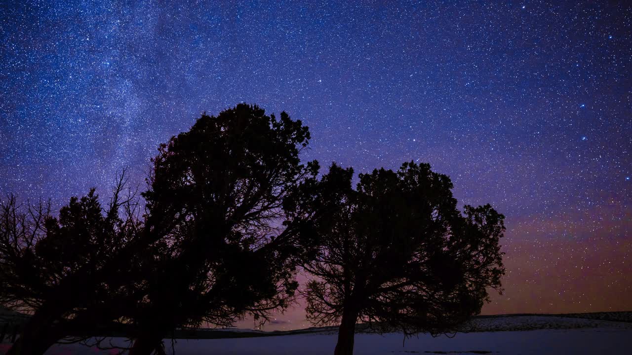 北极星北极星时间推移冬季景观视频素材