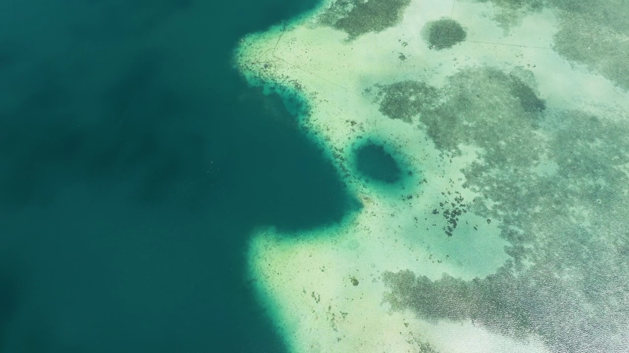 海水表面有珊瑚礁。视频素材