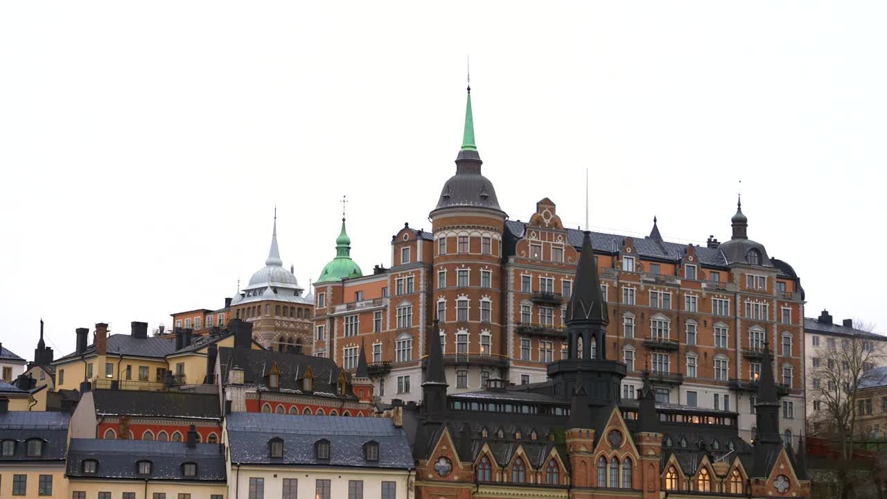 Södermalm，历史建筑群，斯德哥尔摩，瑞典视频素材