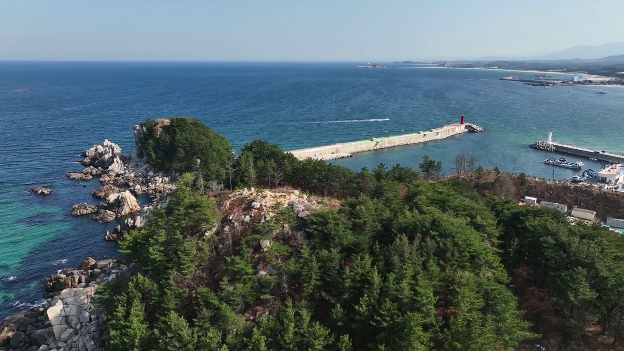 韩国江原道高城郡加津港海滩海景视频素材