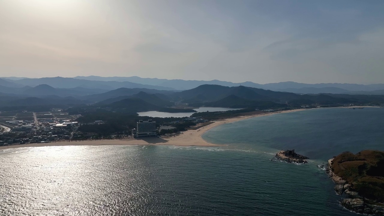 韩国江原道高城郡Songjiho海滩地区视频素材